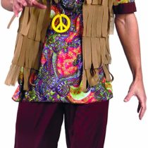 1960s Hippy Mens Fancy Dress Retro Groovy 60s Hippie Adults Costume Outfit