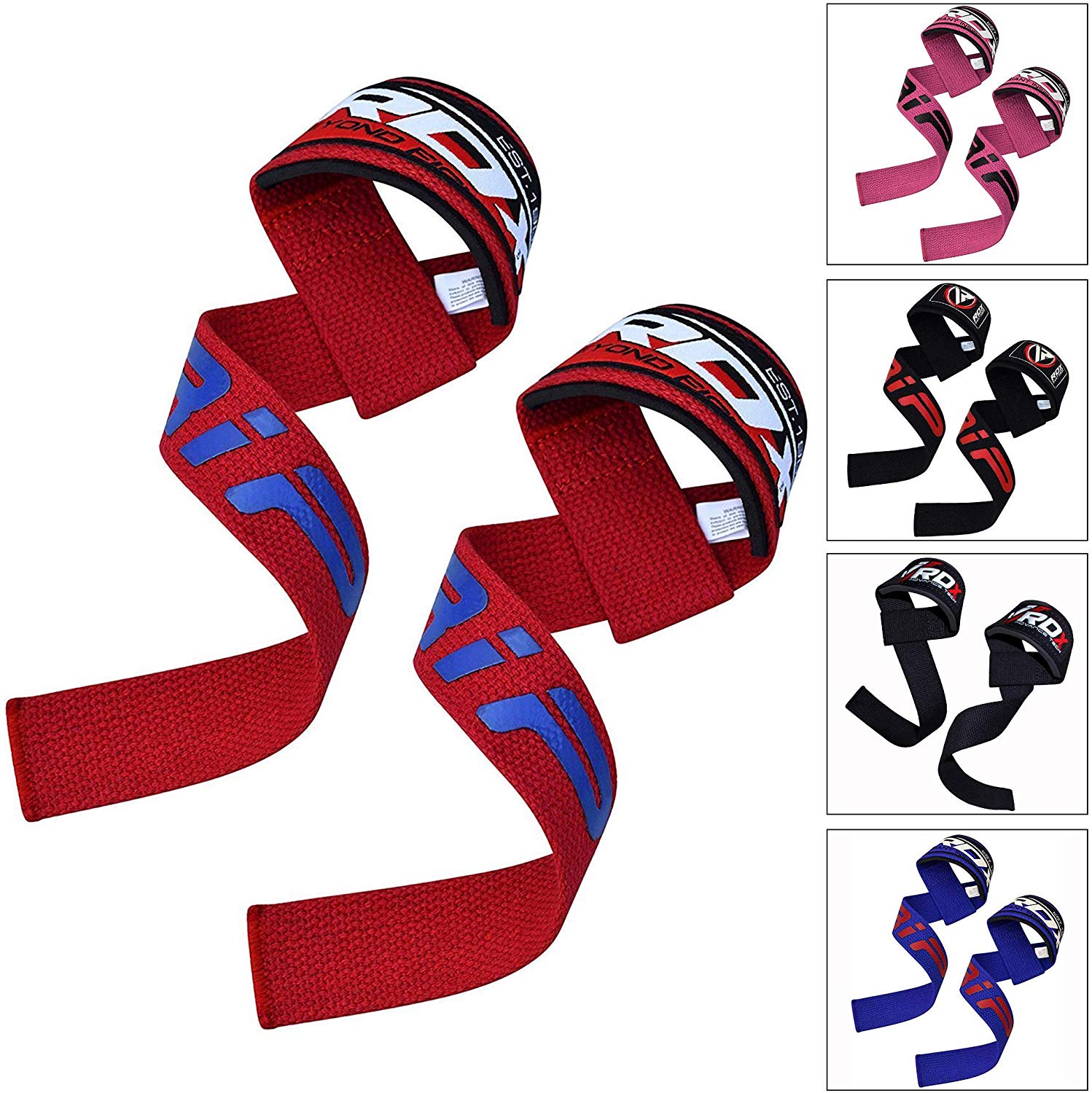 RDX Lifting Straps for Weightlifting, 100% Cotton Heavy Duty Gym Wrist Strap with 5MM Neoprene Padding