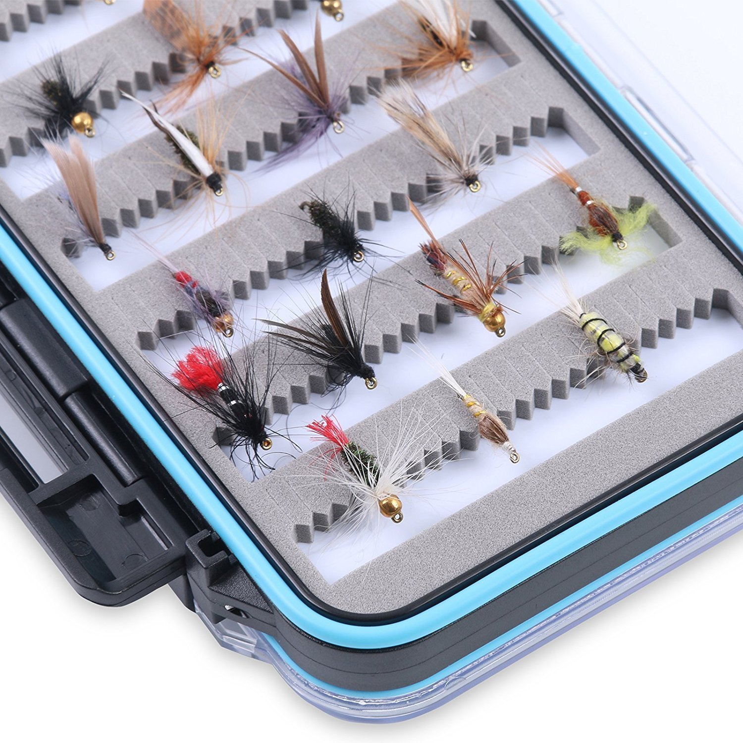 Maxcatch Waterproof Fly Box Double Clear Lid Fly Fishing Box Slit Foam