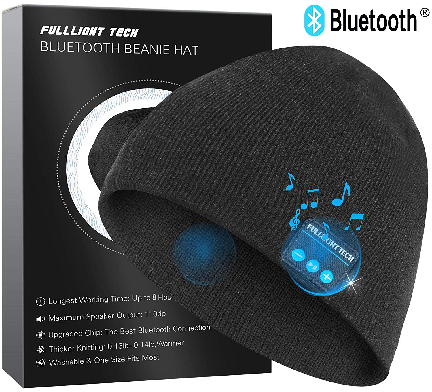 Bluetooth Beanie Hat,Upgraded Hat Headphones Headset Winter Music Hat Knit Running Cap with Speakers & Mic Unique Christmas Tech Gifts for Women Mom Her Him Men Teens Boys Girls Dark Gray