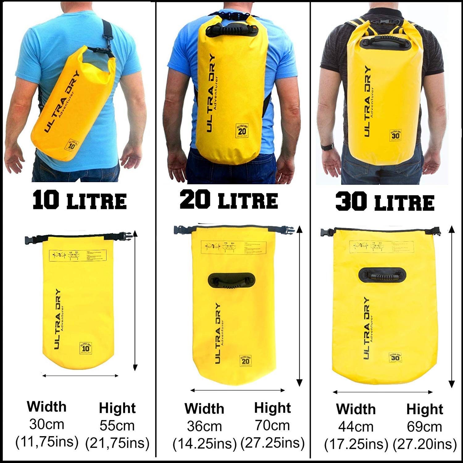 Premium Waterproof Bag, Sack with Phone Dry Bag and Long Adjustable Shoulder Strap Included - Image 3