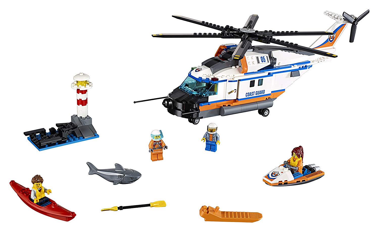 LEGO City 60166 Heavy-Duty Rescue Helicopter, Multicoloured, 38x10x26cm - Image 2