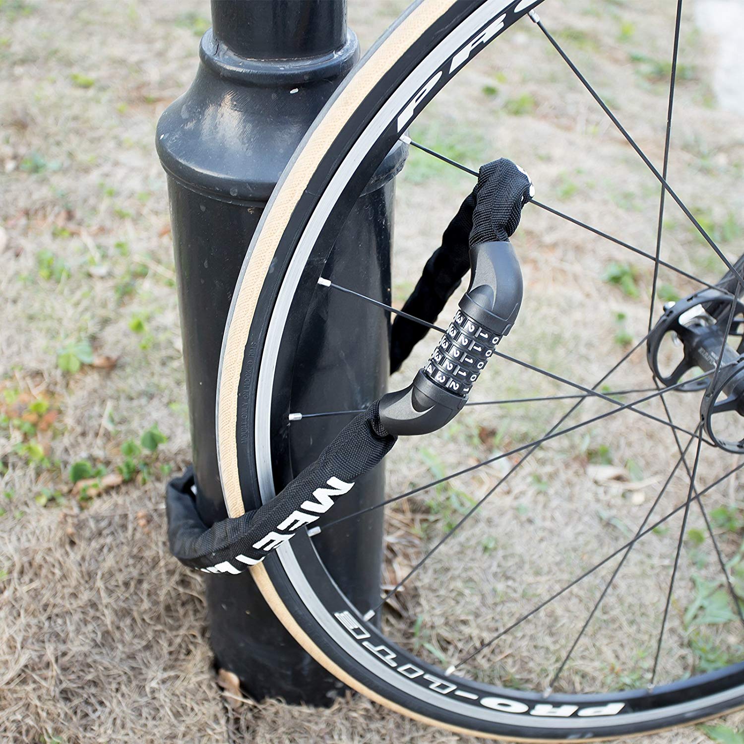 MEETLOCKS Bicycle Cycle Bike Chain Lock, 5 Digit Resettable Combination Code, 3CM*1m(1.18Inch*3.28Fts), Black - Image 3