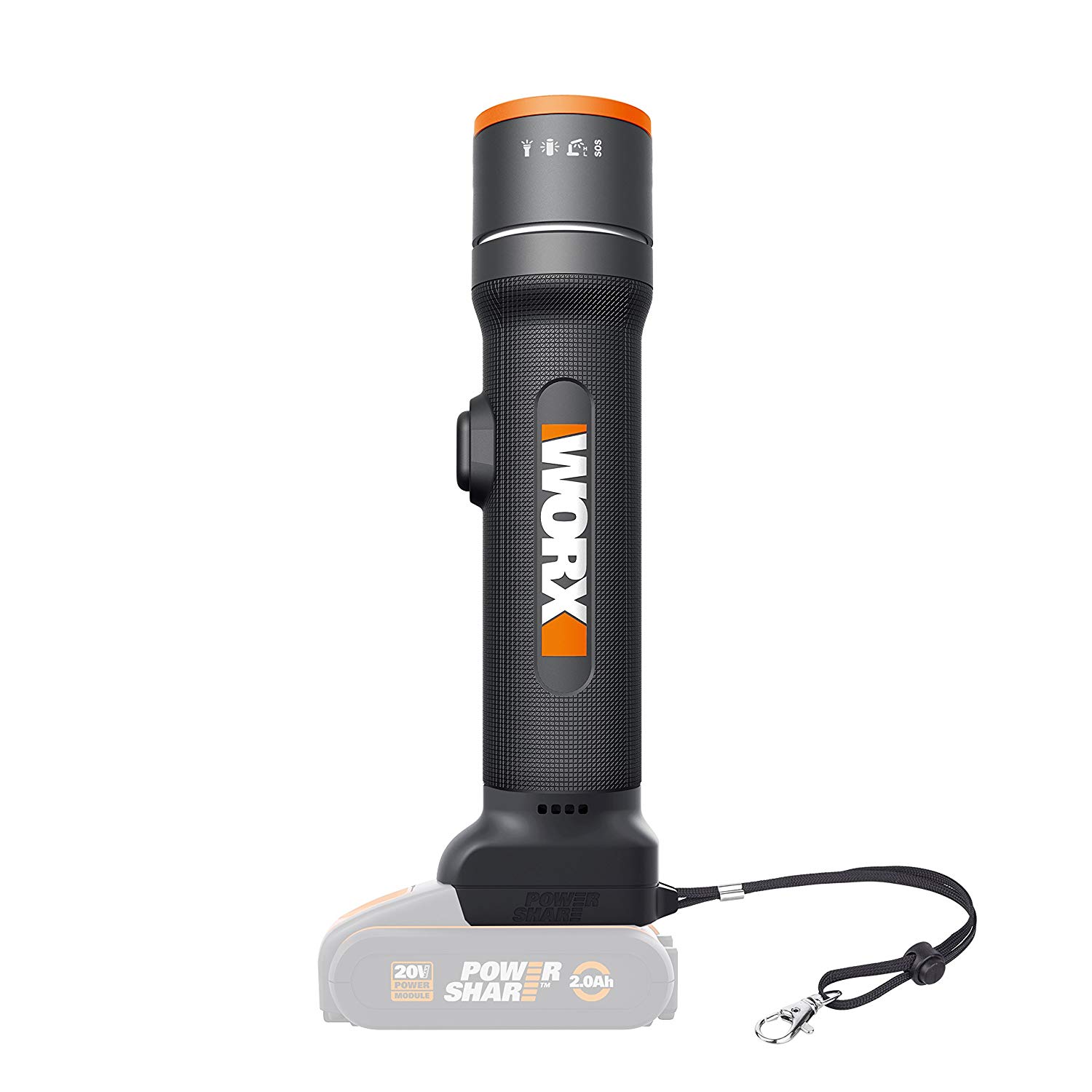 WORX WX027.9 4-in-1 LED 18V Cordless Light - (Tool only - Battery & Charger Sold Separately), Black