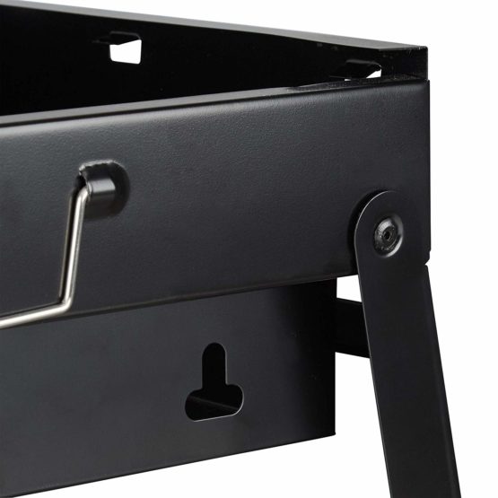 Folding Camping Barbecue Grill, Foldable BBQ for 4, Briefcase, Portable, Steel HWD: 20 x 41 x 27 cm, Black - Image 3