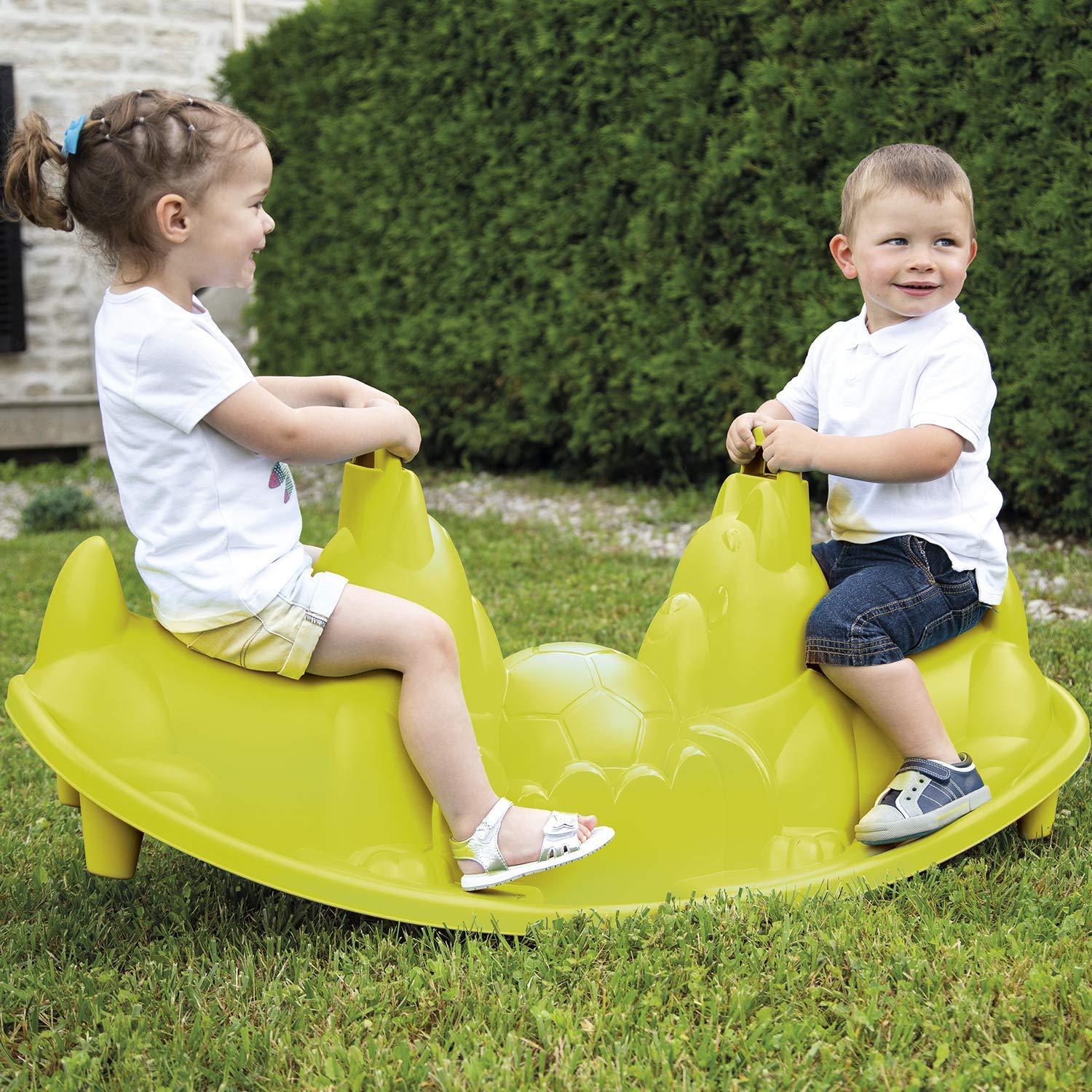 Smoby, Children's Dog Swinger, Green, Ergonomic and Fun, Two Seats with Two Handles, Anti-UV Treatment