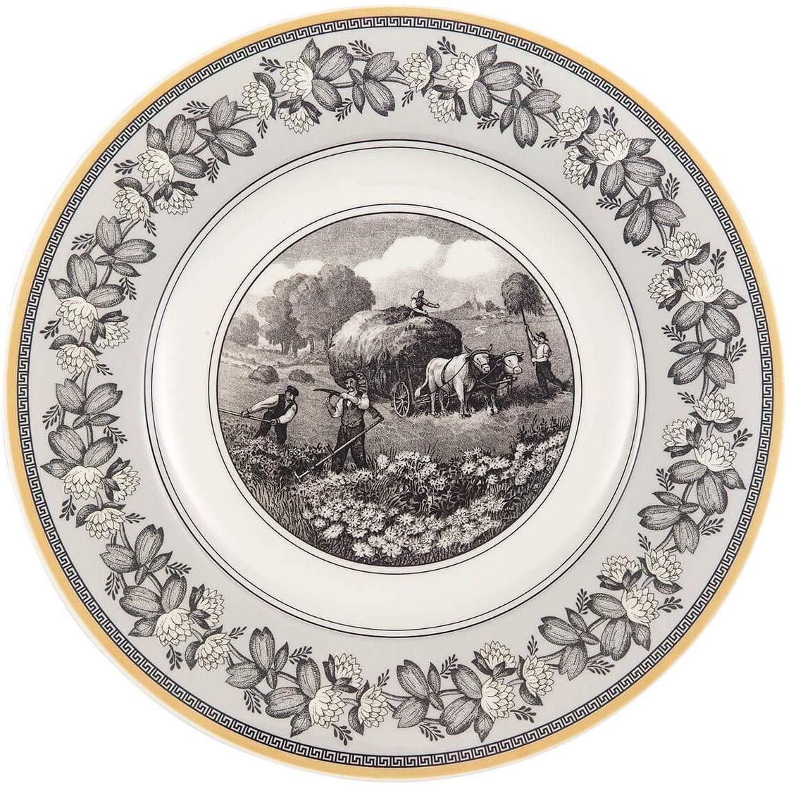 Villeroy & Boch Audun Ferme 27 cm Flat Plate, Grey,white,yellow