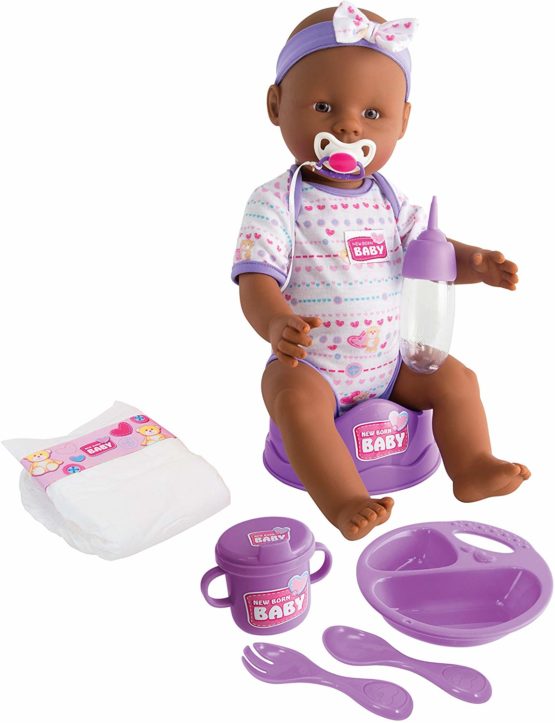 Simba New Born 105030060 Baby Doll with Sleeping Eyes Drink and Moisture Function 8 Pieces 43 cm