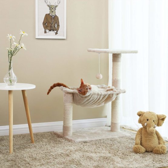 FEANDREA Cats Climb Tree Steady Cat Tree with Plush and Soft Hammock PCT82M - Image 2