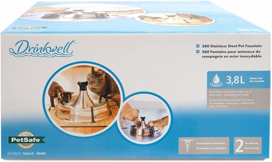 PetSafe Adjustable 360 Stainless Steel Pet Fountain, Drinking Fountain for Cats and Dogs, No Splash or Spills, Drinkwell - Image 2