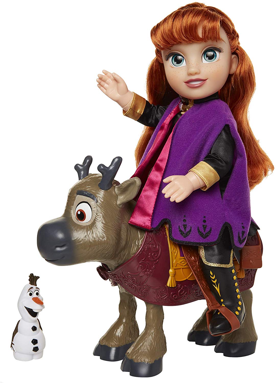 Frozen 2 - Disney Princess Anna Doll with Olaf and Reindeer Sven Figures from II Set, Movie Replicas, One Size (Glop Games 207164) - Image 3