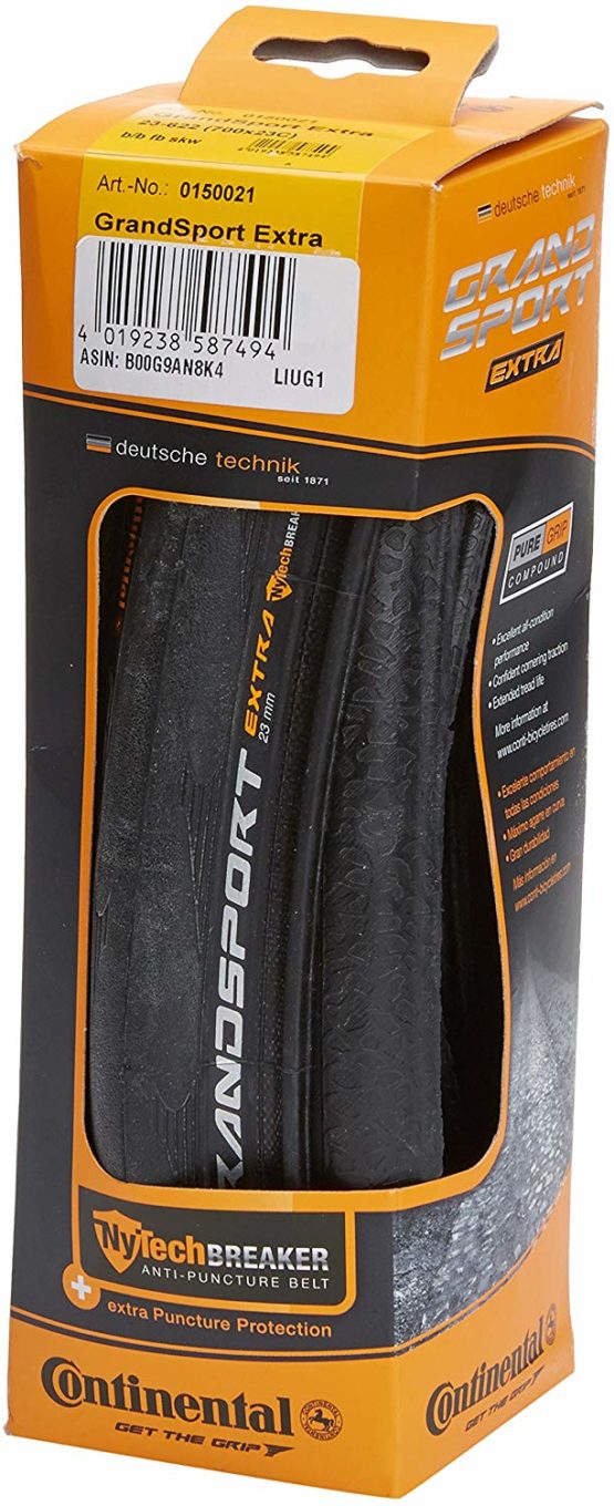 Continental Unisex's Grand Sport Extra Folding Bike Tyre, Black, 28" | 700 x 23C