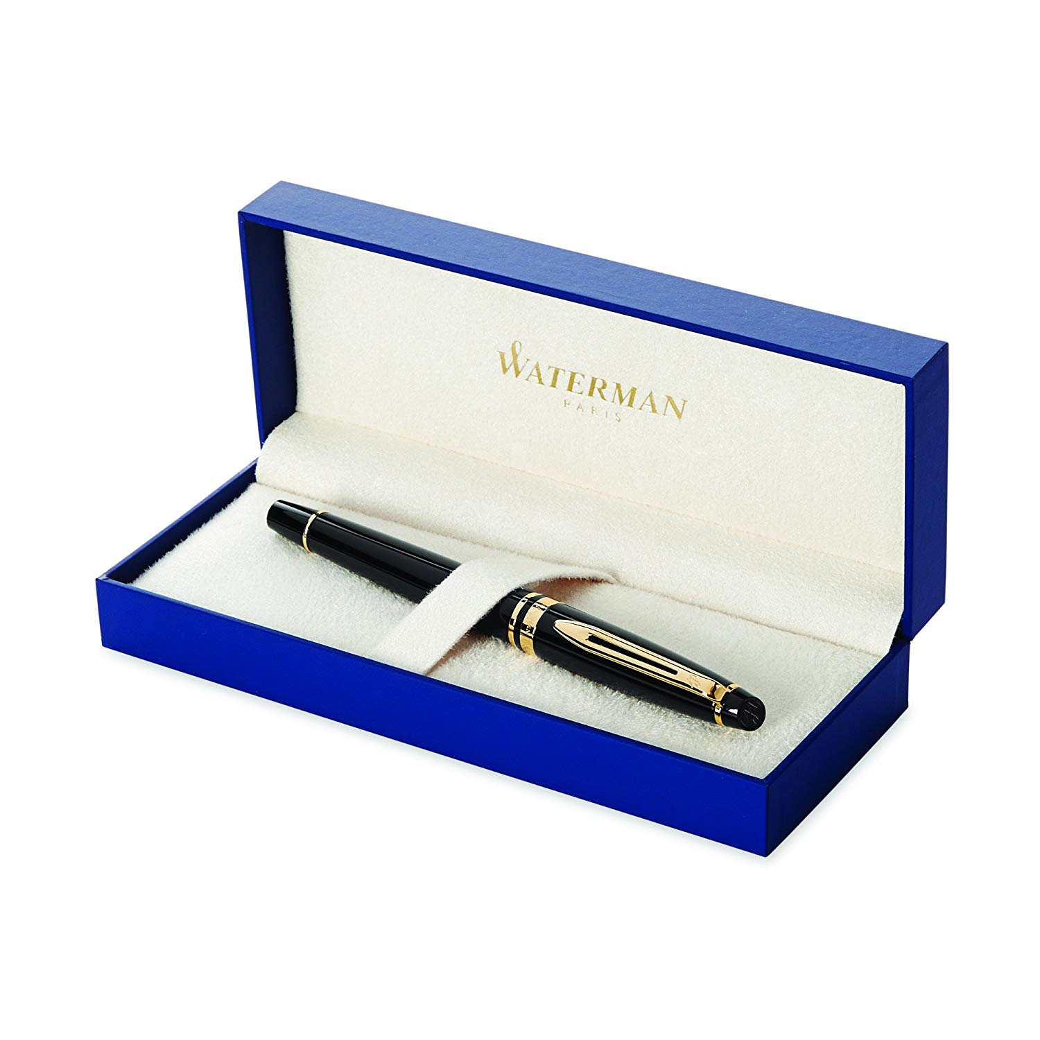 Waterman Expert Fountain Pen, Glossy Black | Gold Attributes, Fine Nib