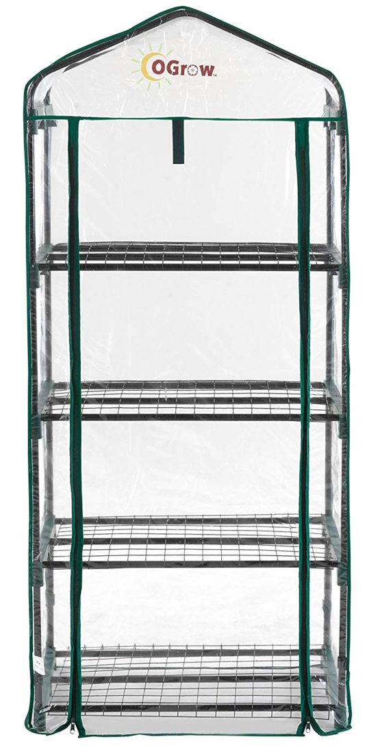 OGrow Portable Mini Indoor Green House – 4 Tier Small Clear PVC Plastic ...