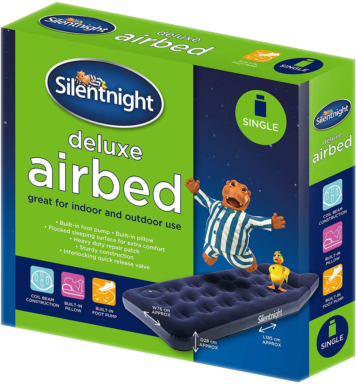 Silentnight Deluxe Airbed - Single, Blue