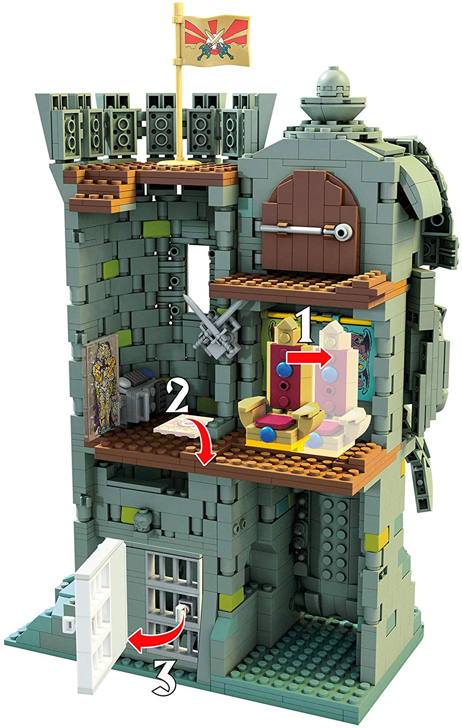 MEGA Masters of the Universe Toy Building Set, MOTU Castle Grayskull with 3508 Pieces, 6 Micro Action Figures and Accessories - Image 3