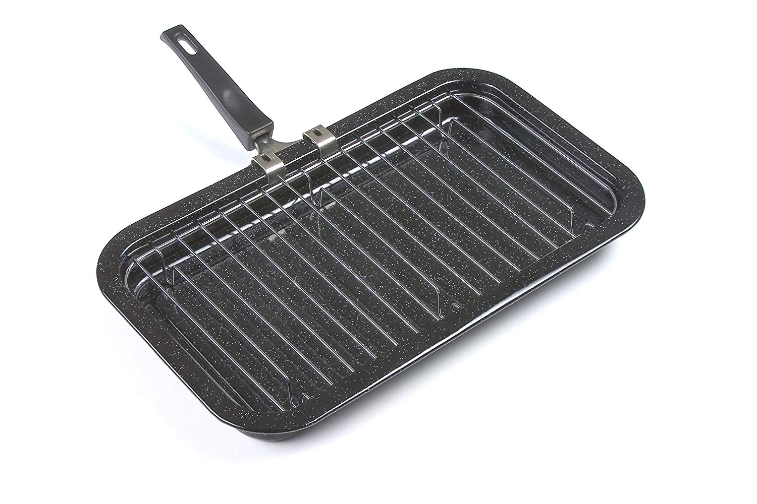 Pendeford Enamel Grill Pan and Rack, 28x22x4cm, Black - Image 2