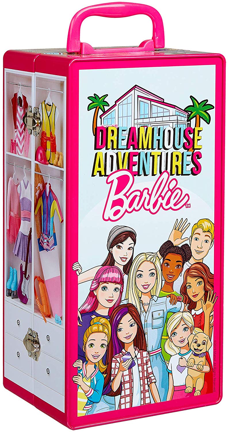 Theo Klein 5801 Barbie wardrobe trunk, clothes rails and shelves, toys for children aged 3 and over, incl. accessories, multicolour - Image 2