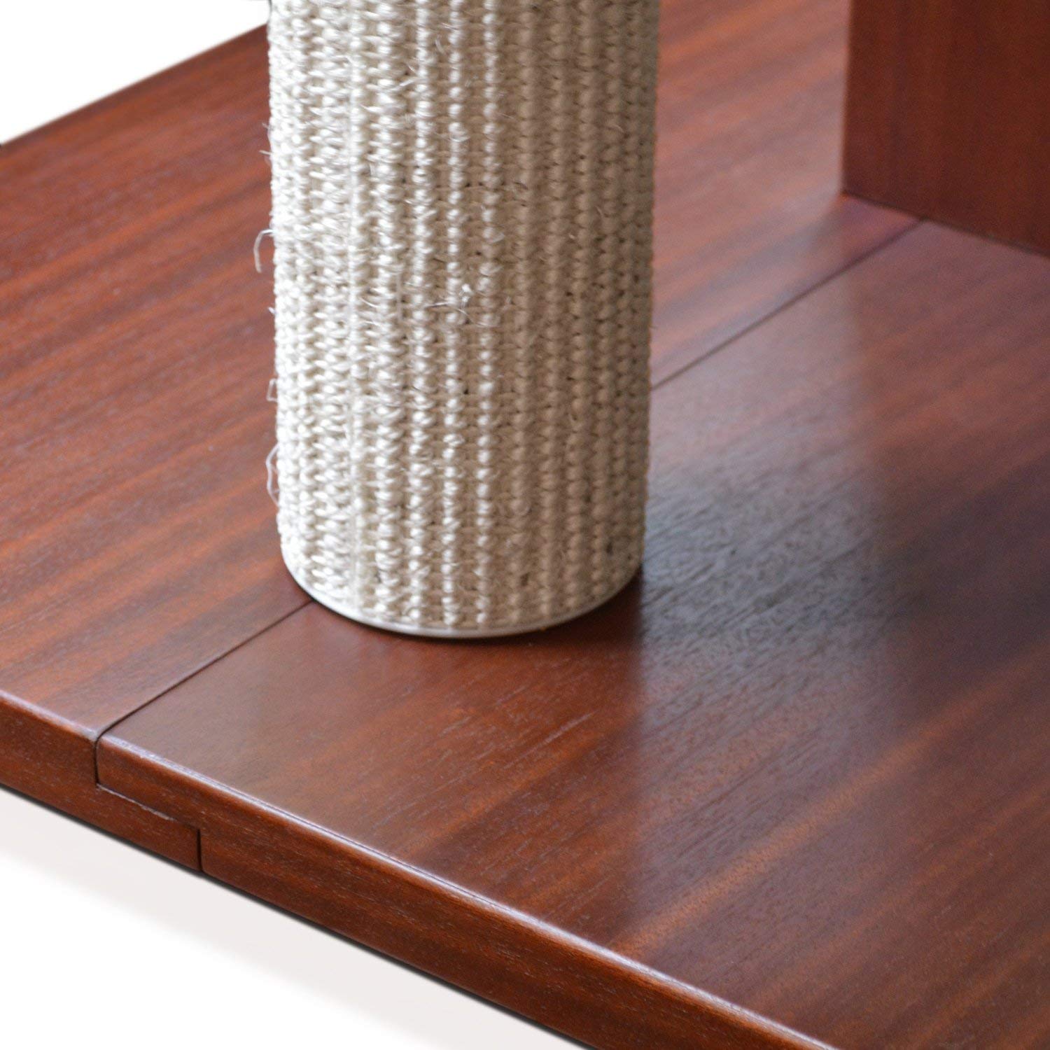 PetFusion Modern Cat Tree House & Tall Scratching Post (84 cm tall). Modern and neutral platforms, Chestnut finish - Image 3