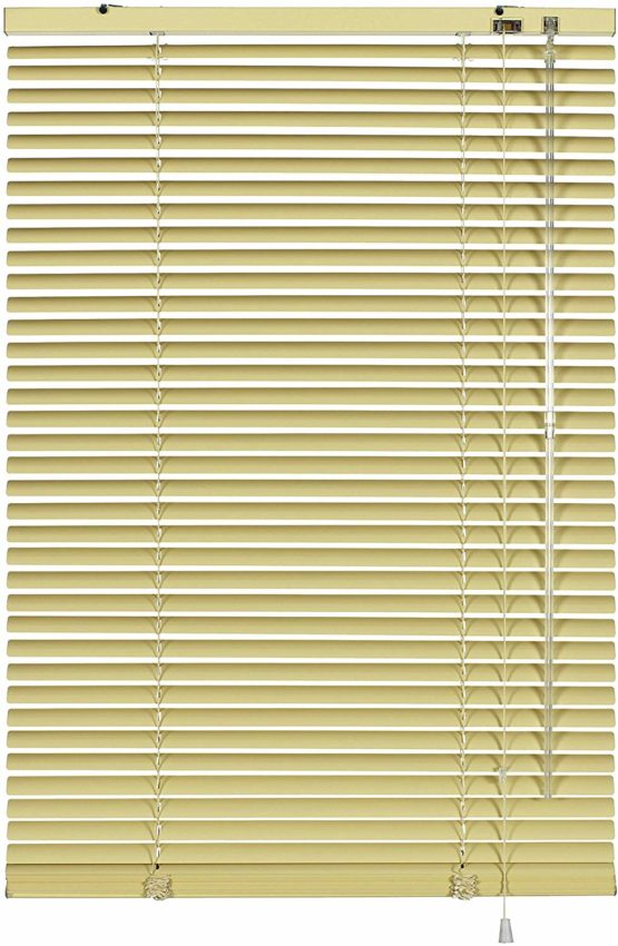 GARDINIA Aluminium Venetian Blinds, Visibility, Light and Glare Protection, Wall and Ceiling Mounting, Mounting Kit Included, Aluminium Venetian Blinds, Beige, 100 x 175 cm (WxH)