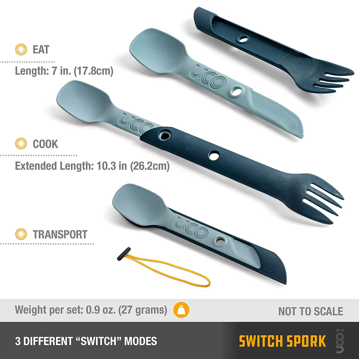 UCO Unisex's Utility Spork Stone Blue, One size - Image 2