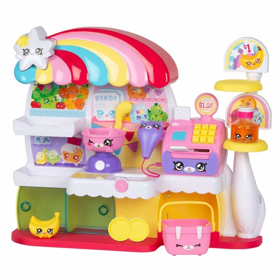 Kindi Kids Kitty Petkin Supermarket, 2 Shopkin and vinyl playmat, Multi-Colour