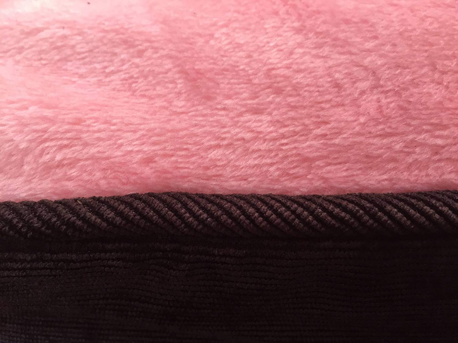 Ellie-Bo XXL Dog Bed for 48-inch Dog Cage/Crate - Brown Corduroy/Pink FauxFur, Brown Corduroy/Pink Faux Fur Top - Image 2