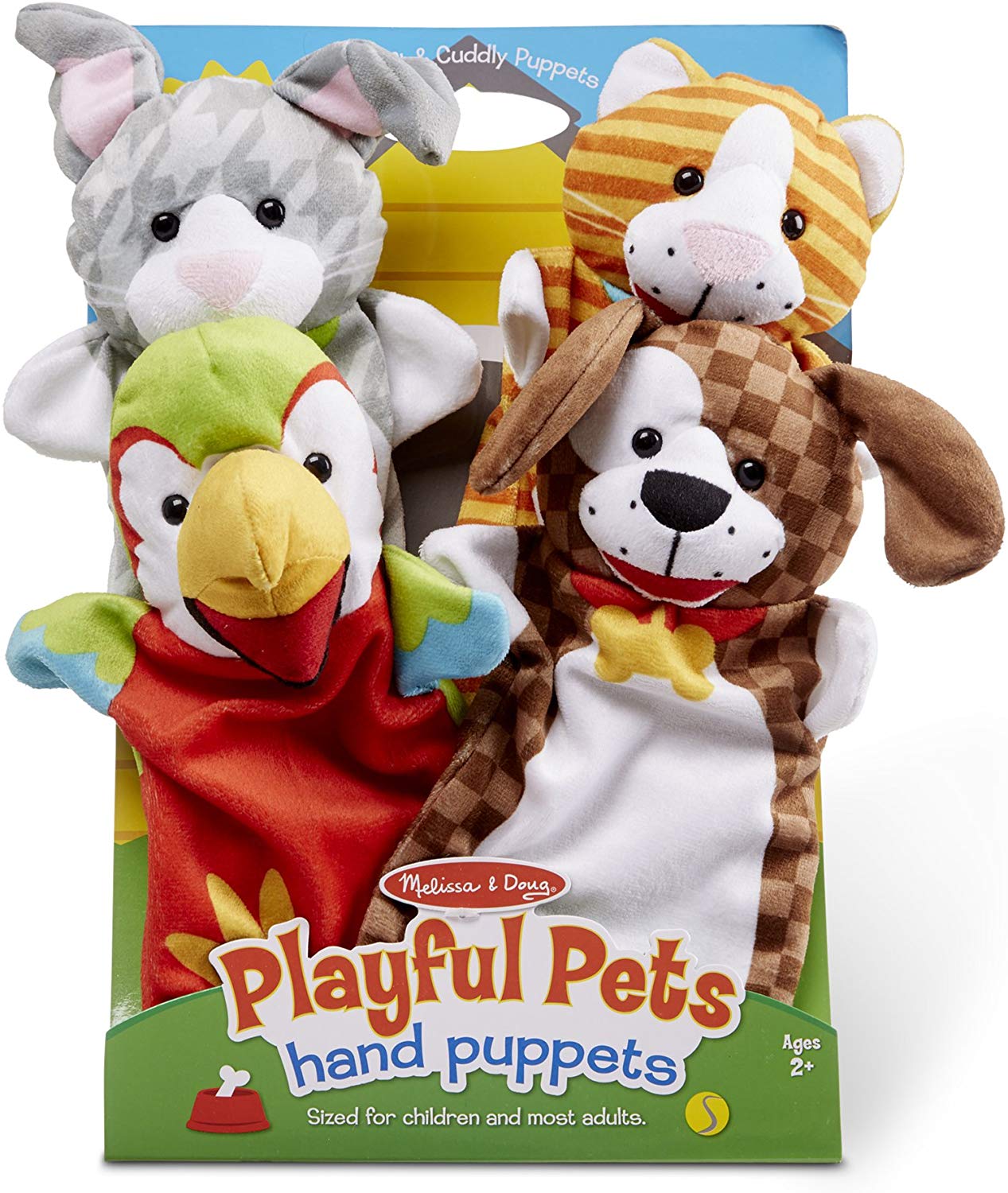 Melissa & Doug Farm Animal Hand Puppets Set for Kids Pretend Play Puppet Theatre Gift Ages 3 and Up, Multi-color