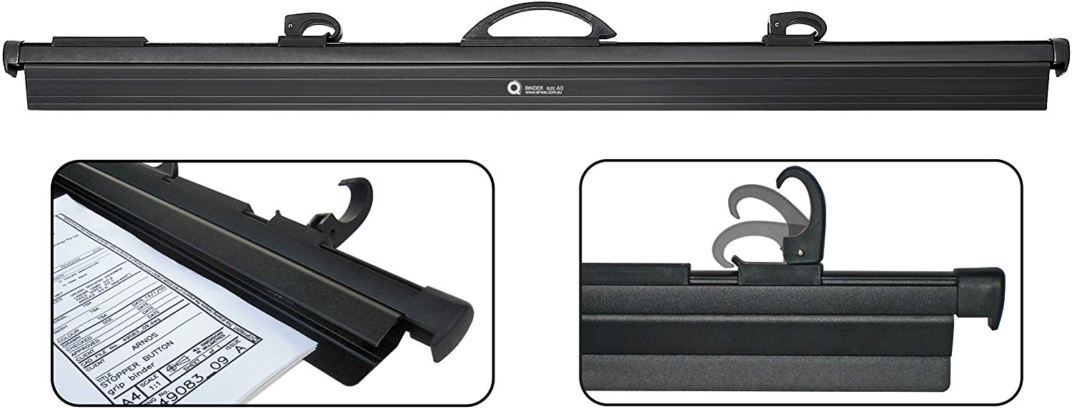 Arnos Hang-A-Plan Quickfile Binder A0 Black with 100 sheet capacity, 1 Pack