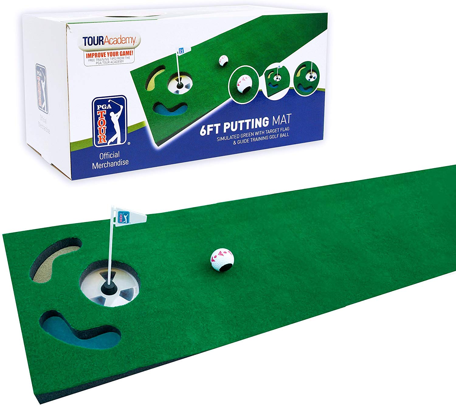PGA Tour 6 Ft Golf Mat Putting Mat Indoor Golf Training Aid