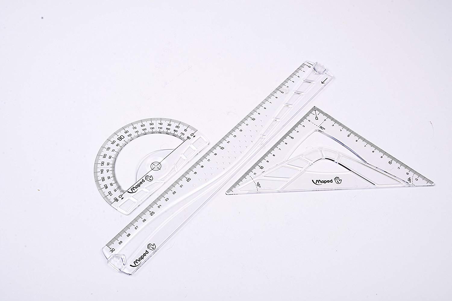 Maped 30cm Geometric Left Handed Geometry Set, transparent, 3 count (Pack of 1) - Image 3