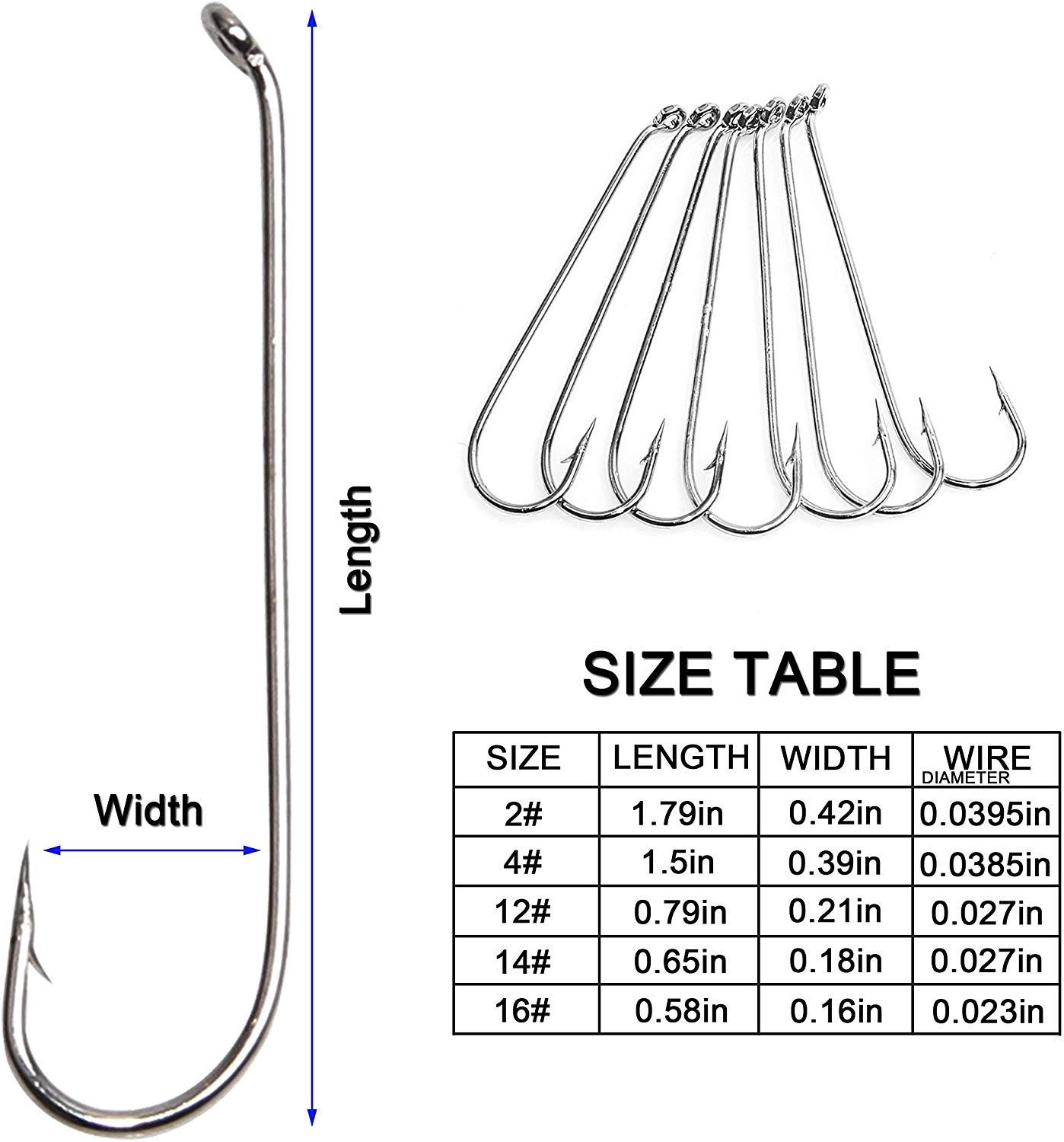Shaddock Fly Fishing Hooks Set, 350pcs/box High Carbon Steel Fly Tying Fishing Hooks for Freshwater Game Fish Size #2, #4 - Image 2