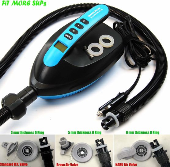 Seamax SUP Electric Air Pump for Inflatable Paddle Board, Max 20 PSI, Additional Fittings Included, Pro Edition Built in Temperature Sensor and Voltage Meter - Image 3