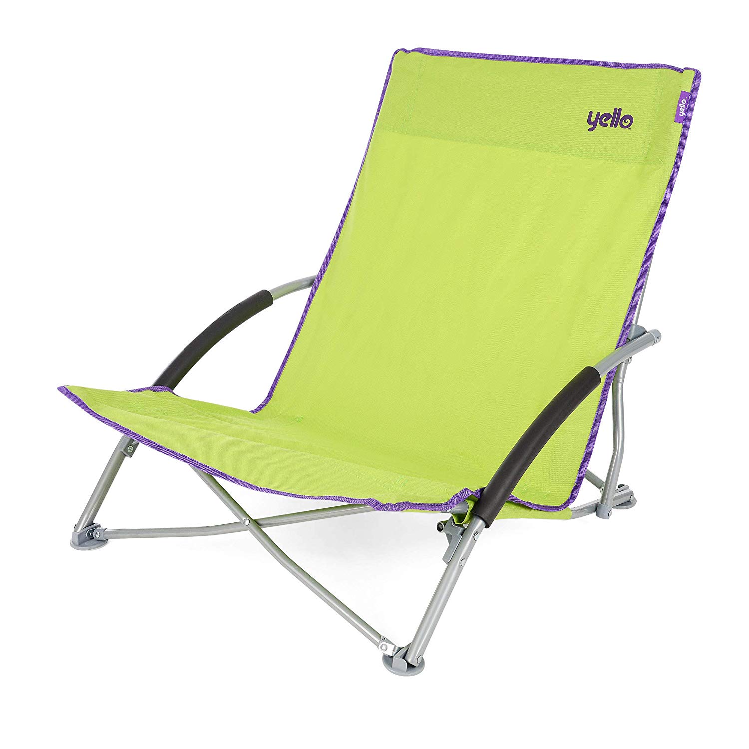 Yello Low Folding Beach Collapsible Outdoor Picnic Camping Chair with Carry Bag