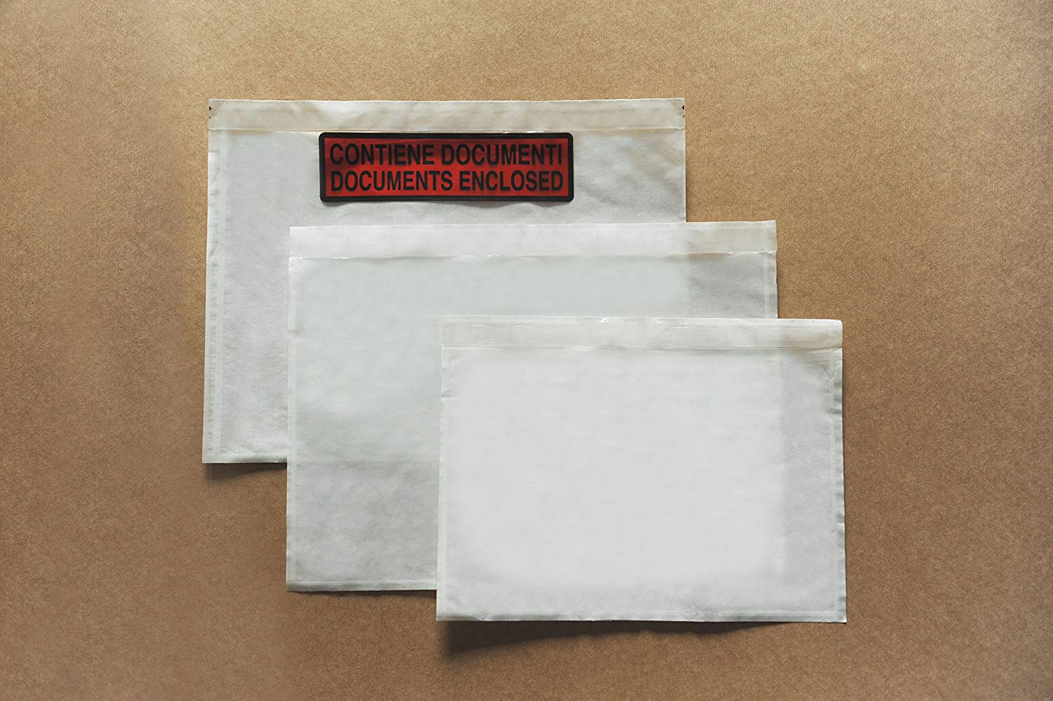 Carte Dozio Transparent Self-Adhesive Document Wallets with Writing 'Contains Documents'. Internal F.to 225 x 160 mm 1.000 Pieces Pack - Image 2