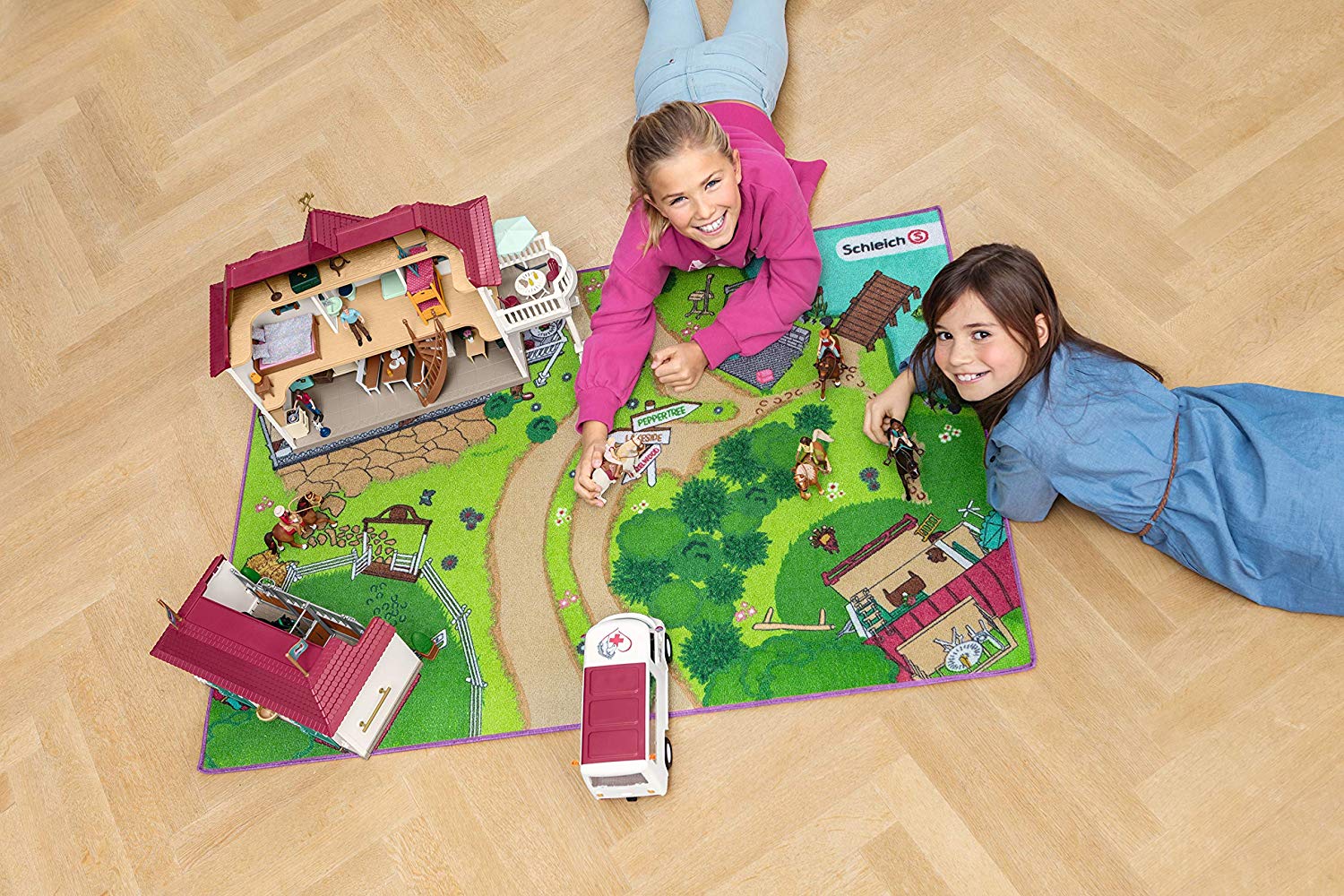 SCHLEICH 42465 Horse Club playmat Horse Club Toy Playset Accessory for children aged 5-12 Years, Multicoloured, 133 x 92 x 0,5 cm - Image 2