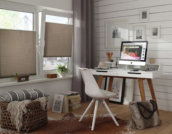 GARDINIA Pleated Blind for Clamping, Opaque Folding Blind, Mounting Kit Included, EASYFIX Pleated Blind with Two Operating Rails, Taupe, 40 x 130 cm (WxH) - Image 4
