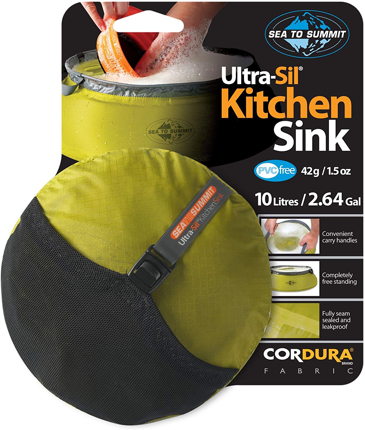 Sea To Summit Unisex's Ultra SIL Kitchen Sink-Green, 10 Litre, 10 Litre Litres - Image 2