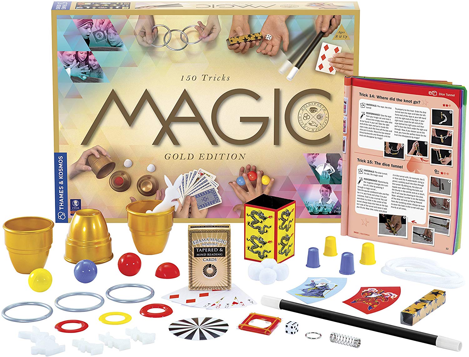 Thames & Kosmos Magic: Gold Edition, Kit to Learn 150 Magic Tricks, Contains 42 Magic Props, Magic Set for Adults and Kids Age 8+ - Image 2