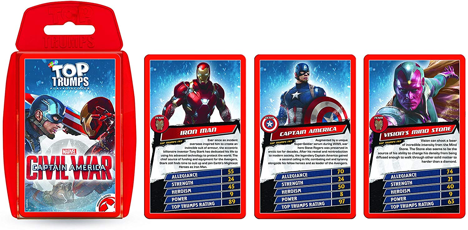 Captain America: Civil War Top Trumps Card Game, Captain America Top Trumps, Medium - Image 2