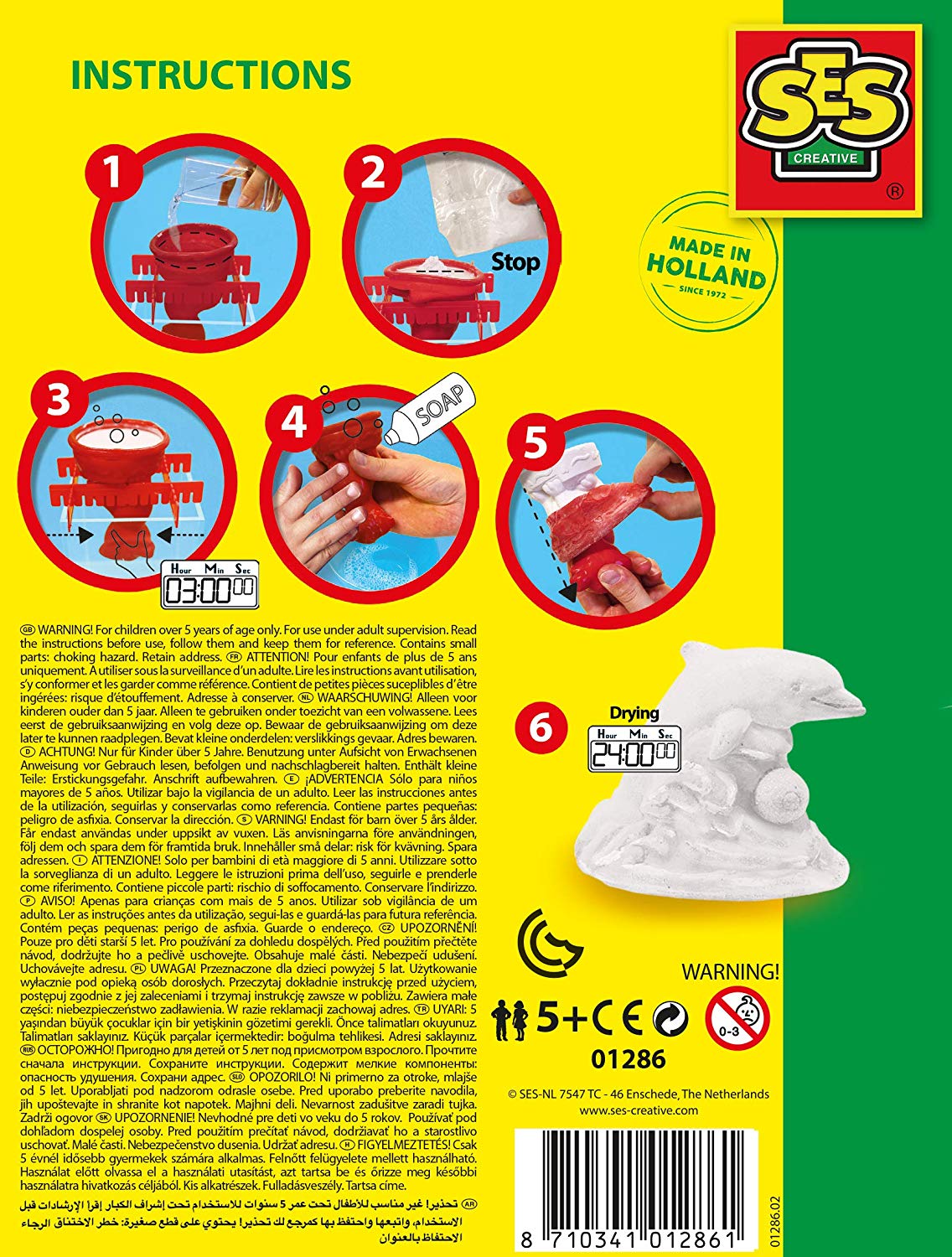 SES Creative 1286 Casting & Painting-Glitter Dolphin, Diverse Colours - Image 4
