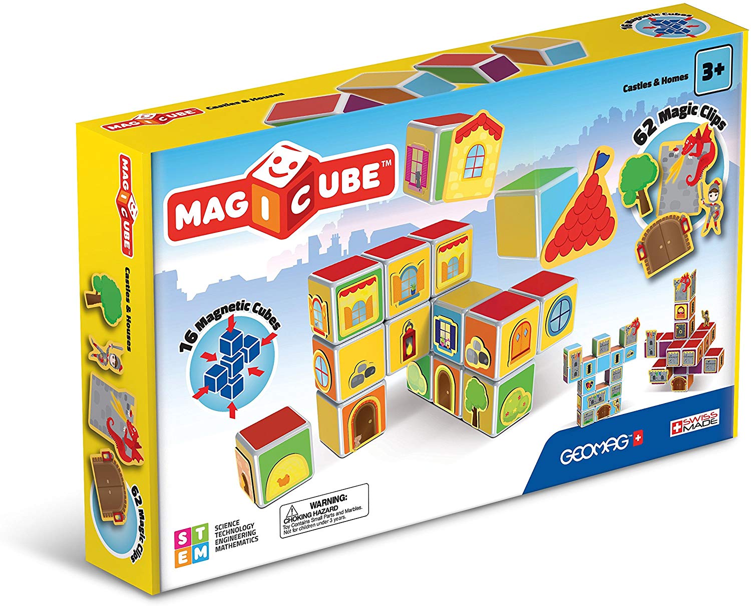 Geomag - Magicube Castles & Homes, Multicoloured, 80 Pièces