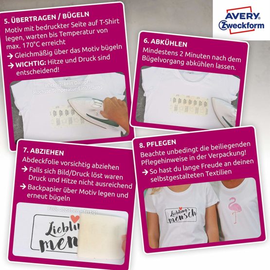 Avery Zweckform Textile Foil DIN A4 for Light Coloured Fabrics 24 Sheets - Image 4
