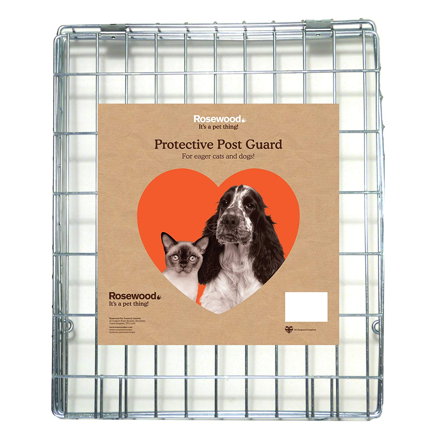 Rosewood Men Protective Steel Wire Letter Box Post Guard, Grey, One Size