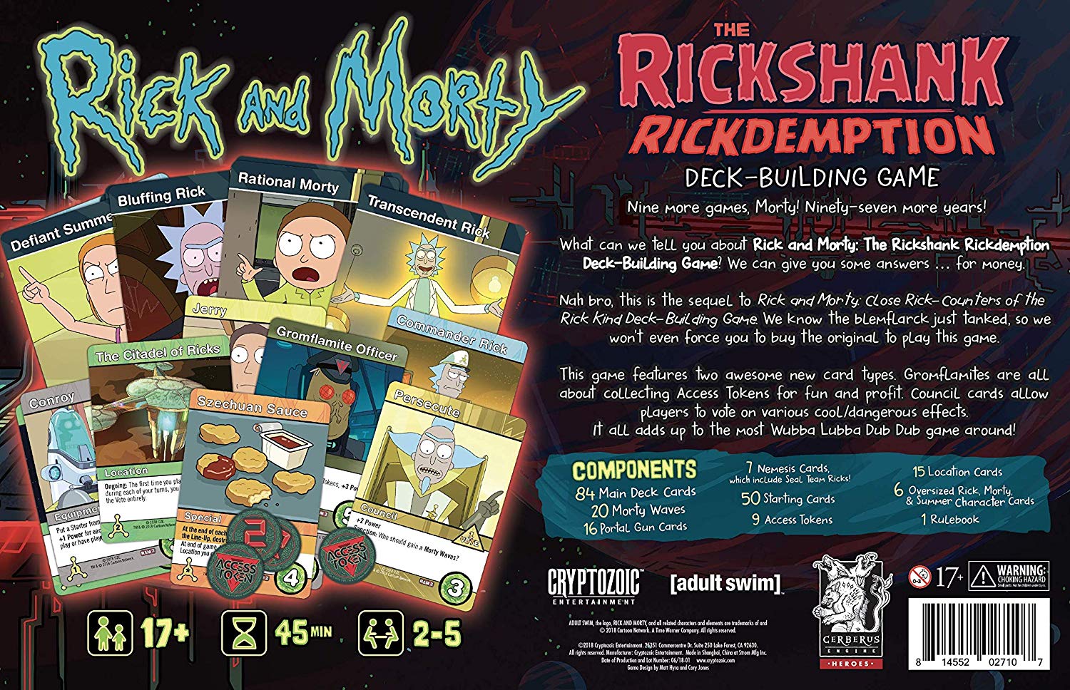 Rick and Morty Deckbuilding Game, Multicolor, 3 inches (W) x 8 inches (L) x 12.25 inches (H) - Image 2