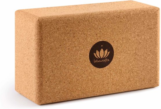 Lotuscrafts Yoga Block Cork Supra Grip - Ecologically manufactured - natural cork from Portugal - Yoga Brick - Cork Yoga and Pilates Block - Essential Yoga Equipment - Support Yoga Poses