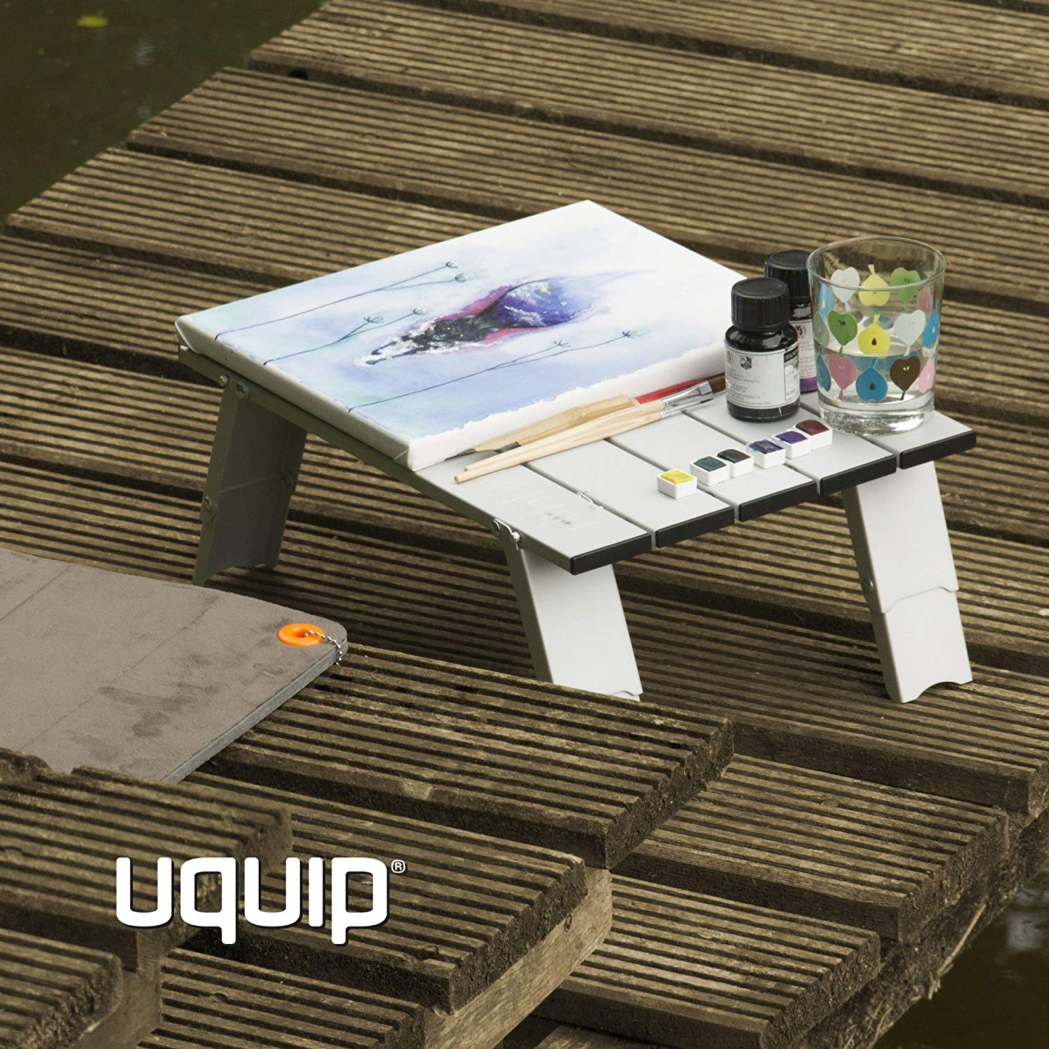 Uquip Handy Aluminium Folding Coffee Table - Adjustable to 2 Heights (11/16 cm), Silver, 40 x 28.5 x (11 ou 16) cm - Image 4