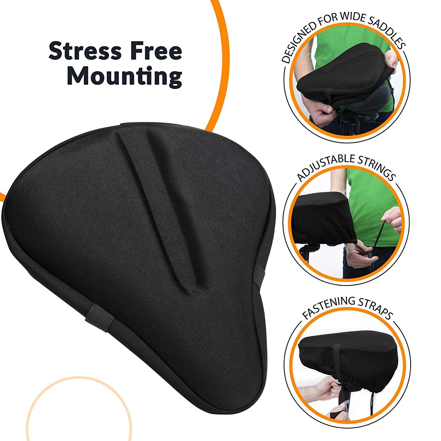 Bikeroo Bike Seat Cover, Padded Gel, Adjustable Bicycle Seat Cushion for Men and Women - Image 4