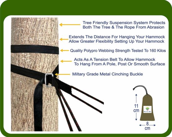 Hammock Bliss Deluxe Cinching Tree Straps - Heavy Duty & Extra Long Adjustable Tree Straps - Seat Belt Like Buckle Makes It a Cinch To Hang Your Camping Hammock - Set Of 2 Straps - Image 3