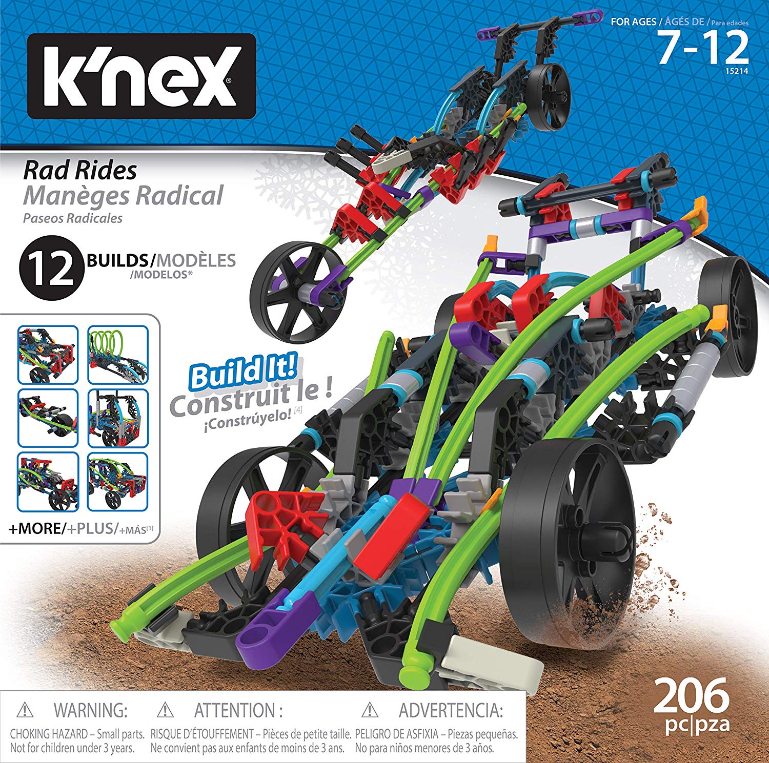 K'Nex 15214 Rad Rides Set-206 Parts-12 Models-Ages 7 and up-Creative Building Construction Toy, Multicolour - Amazon Vine